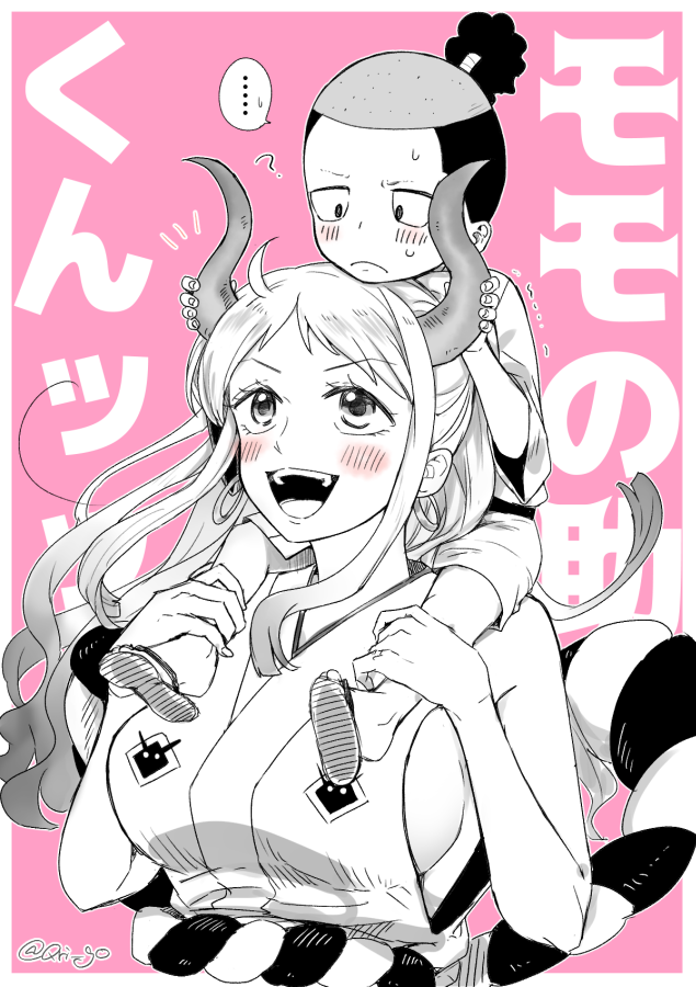 yamato and kouzuki momonosuke (one piece) drawn by qri_go