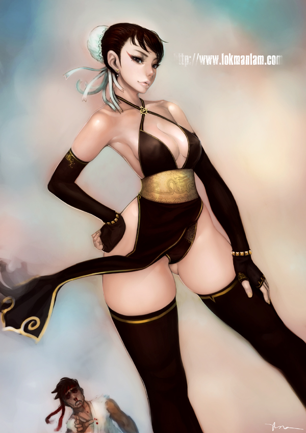 chun-li and ryu (street fighter) drawn by lokman_lam