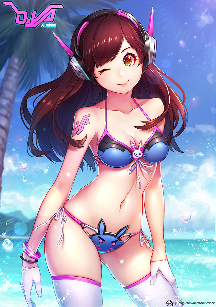 d.va (overwatch and 1 more) drawn by jurrig