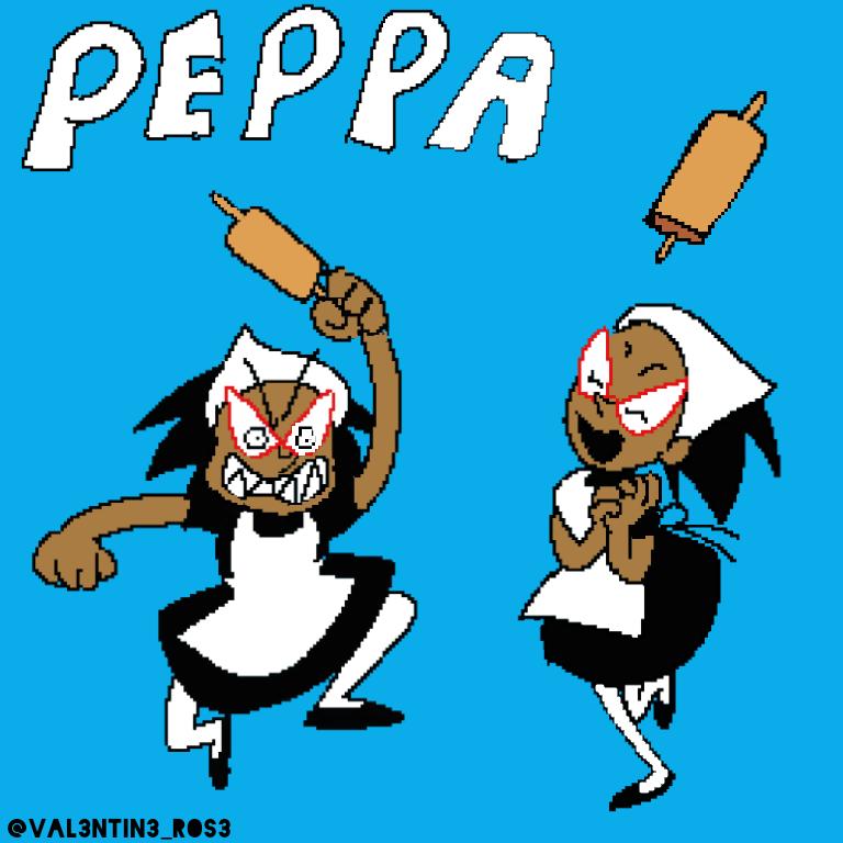 peppa (original and 1 more) drawn by @val3ntin3_ros3