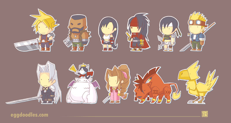 tifa lockhart, cloud strife, aerith gainsborough, sephiroth, yuffie kisaragi, and 6 more (final fantasy and 2 more) drawn by edison_yan