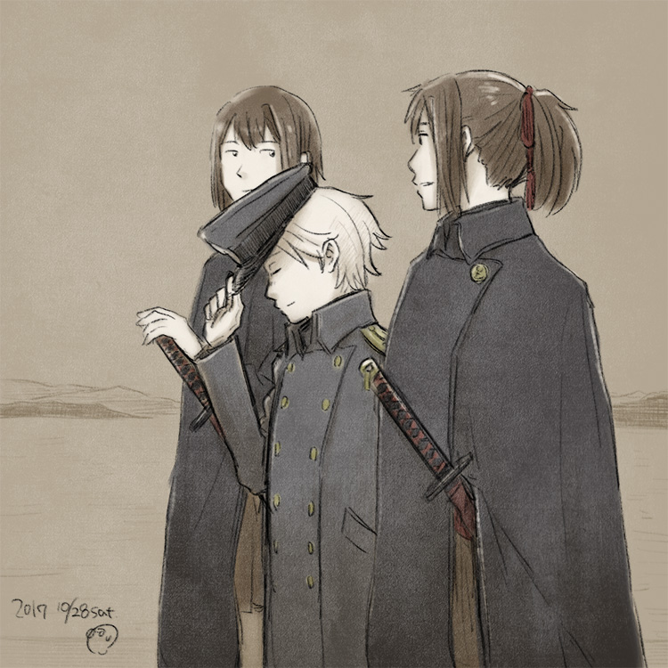 admiral, hyuuga, and ise (kantai collection) drawn by bonjin
