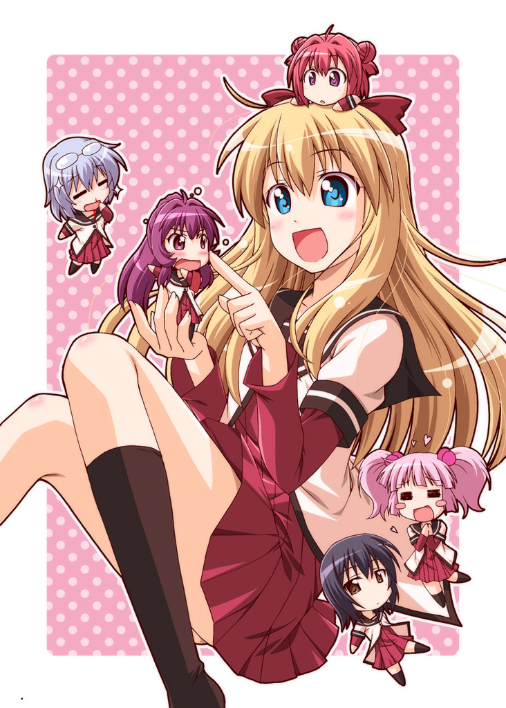 toshinou kyouko, akaza akari, funami yui, yoshikawa chinatsu, sugiura ayano, and 1 more (yuruyuri) drawn by musashiya_chougenbou