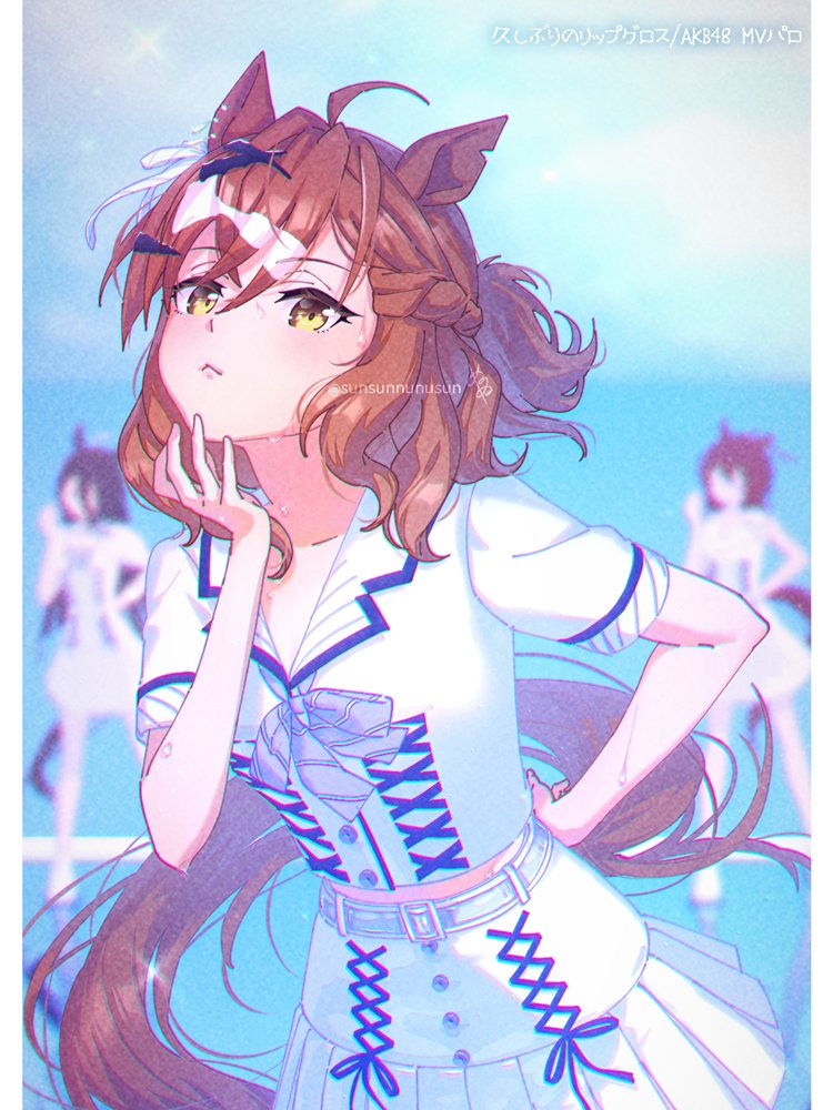 agnes tachyon, manhattan cafe, and jungle pocket (umamusume) drawn by sunsunnunusun