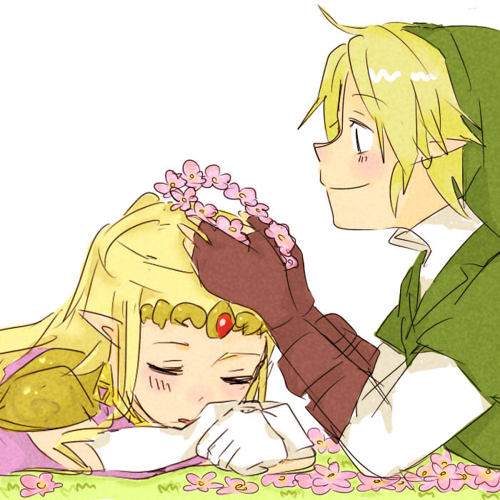 link and princess zelda (the legend of zelda and 1 more) drawn by pikamoko