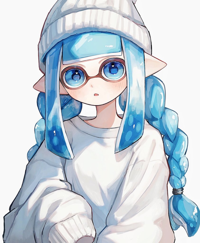inkling player character and inkling girl (splatoon) drawn by kodak_painter