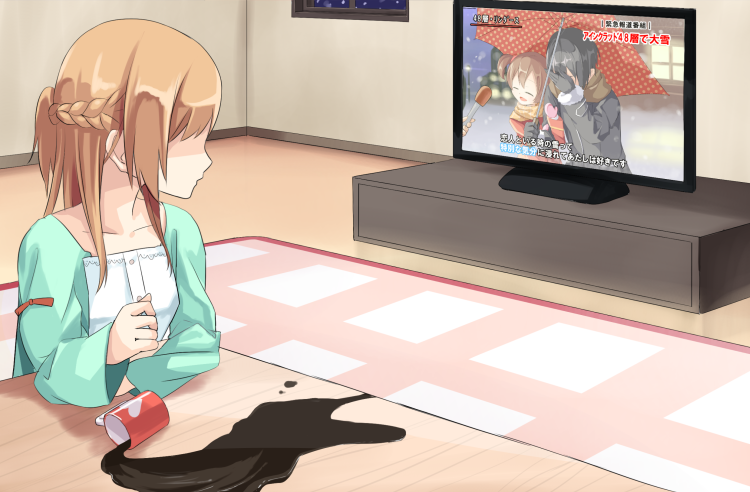 asuna, kirito, and silica (sword art online) drawn by meso-meso