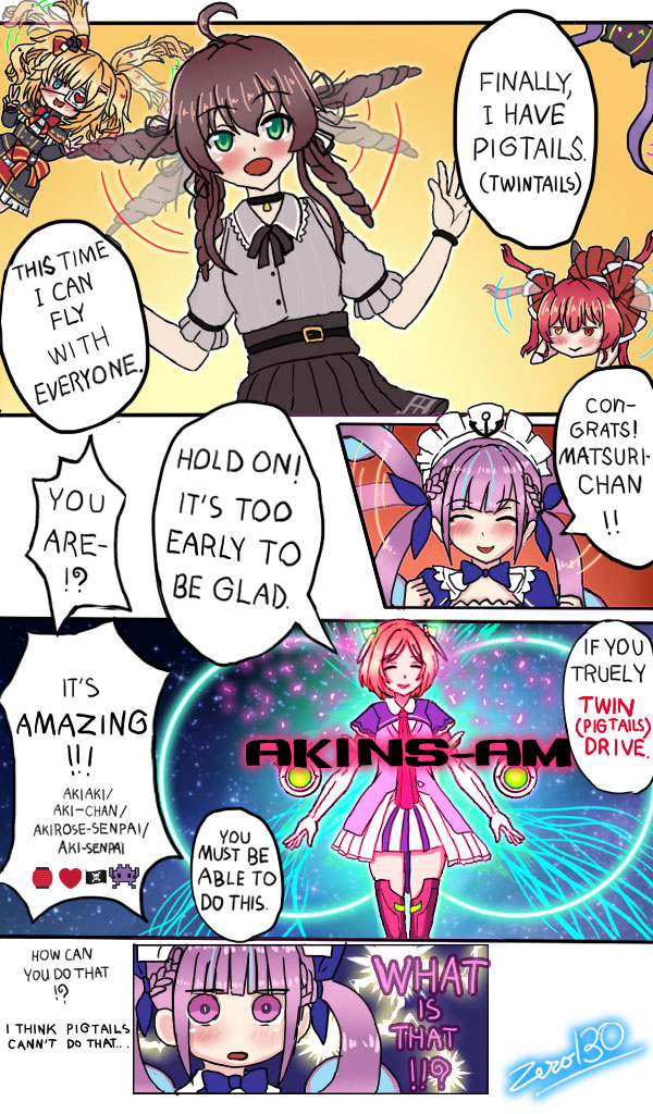 houshou marine, minato aqua, tokoyami towa, natsuiro matsuri, akai haato, and 1 more (hololive and 2 more) drawn by zero130