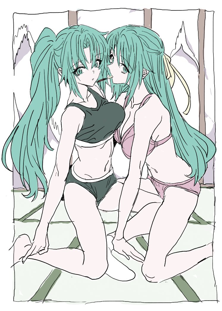 sonozaki mion and sonozaki shion (higurashi no naku koro ni) drawn by nobita_(makoto7060355)