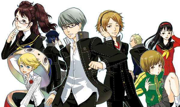 narukami yu, shirogane naoto, satonaka chie, kujikawa rise, amagi yukiko, and 3 more (persona and 1 more) drawn by jagaimo_(rokke)