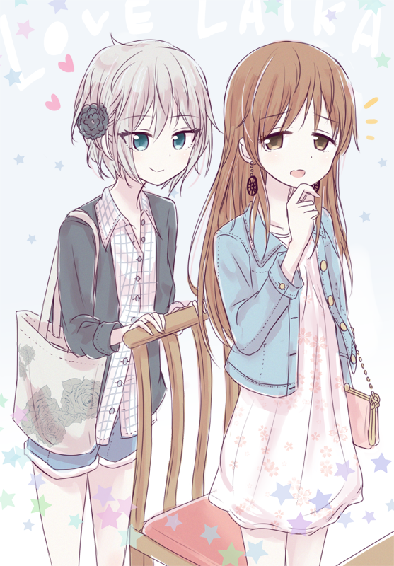 nitta minami and anastasia (idolmaster and 1 more) drawn by sakasana_(kaisen_teikoku)