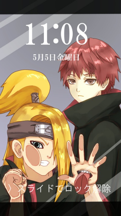 deidara and sasori (naruto and 1 more) drawn by kuro_aroma