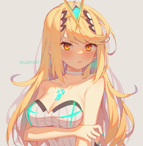 mythra (xenoblade chronicles and 1 more) drawn by wusagi2
