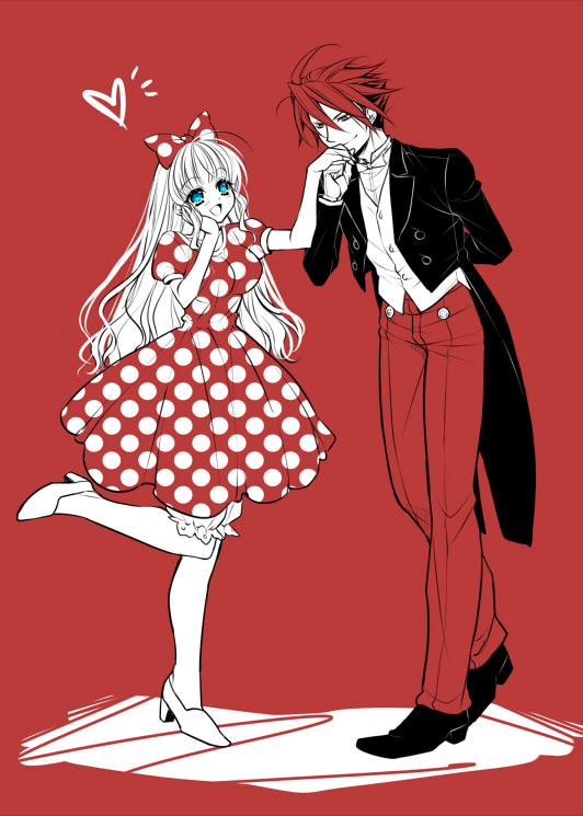 beatrice, ushiromiya battler, mickey mouse, minnie mouse, and black battler (umineko no naku koro ni and 1 more) drawn by sousui_hani