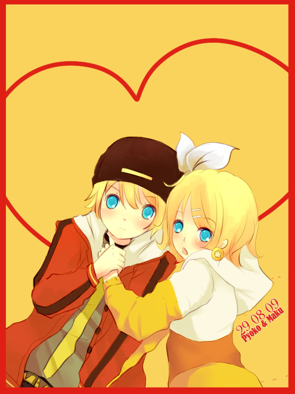 kagamine rin and kagamine len (vocaloid and 1 more) drawn by 01_(mikusha)