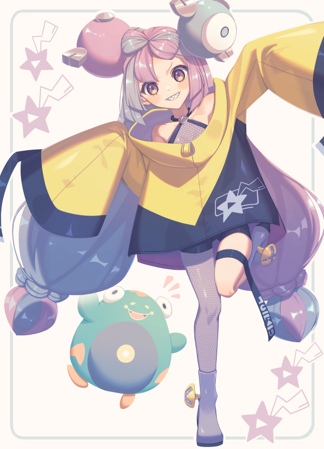 iono and bellibolt (pokemon and 1 more) drawn by miri_(cherryjelly)