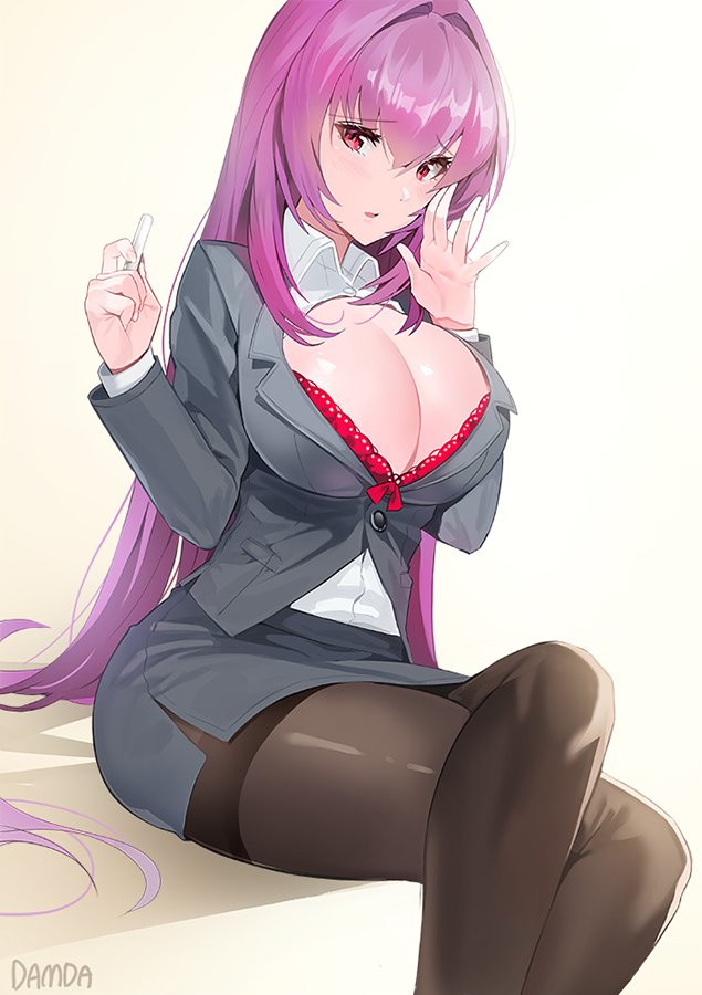 scathach (fate and 1 more) drawn by damda