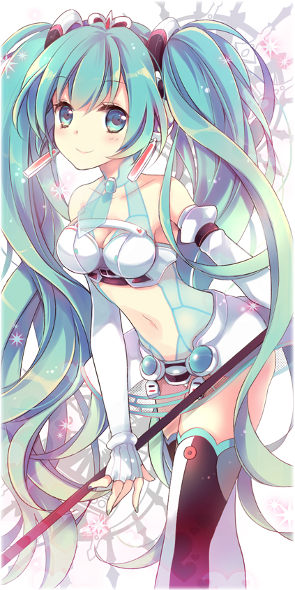 hatsune miku and racing miku (vocaloid and 2 more) drawn by jonejung