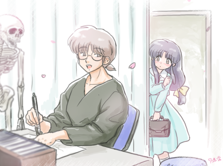 tendou akane and ono toufuu (ranma 1/2) drawn by wanta_(futoshi)