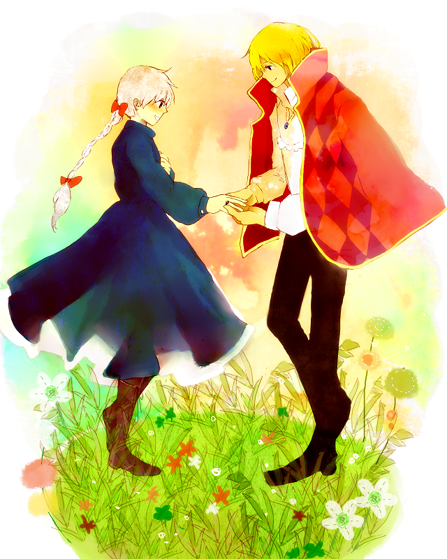 howl pendragon and sophie hatter (howl no ugoku shiro) drawn by xxxceller