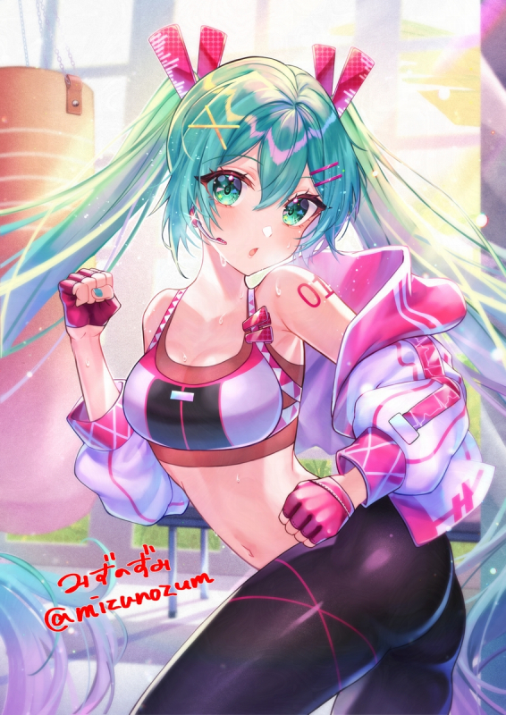 hatsune miku (vocaloid and 2 more) drawn by mizunozumi
