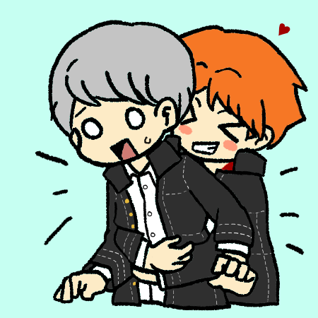 narukami yu and hanamura yousuke (persona and 2 more) drawn by sullinnj