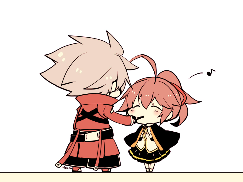 ragna the bloodedge and celica a. mercury (blazblue) drawn by kuro_yuzu