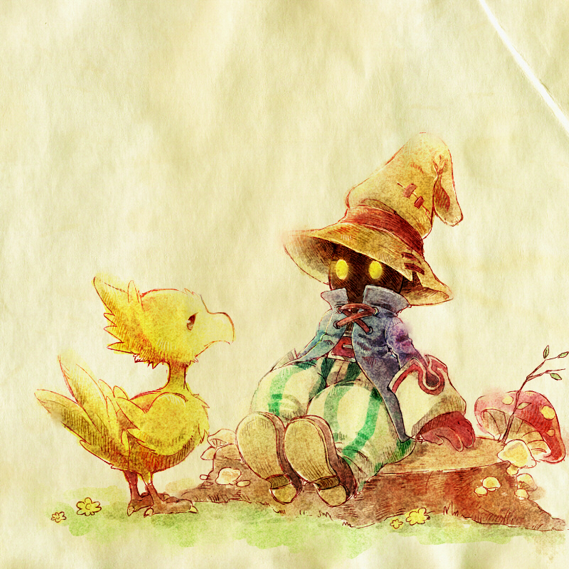black mage and vivi ornitier (final fantasy and 1 more) drawn by takanamushi