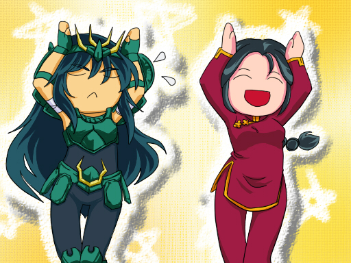 dragon shiryuu and shunrei (saint seiya) drawn by kio_kaina