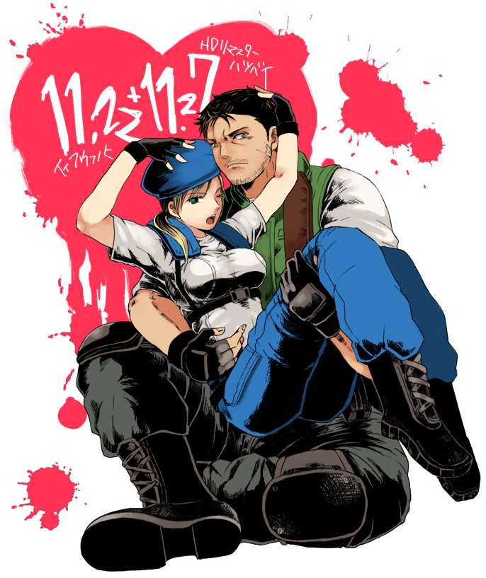 jill valentine and chris redfield (resident evil) drawn by sakura3914