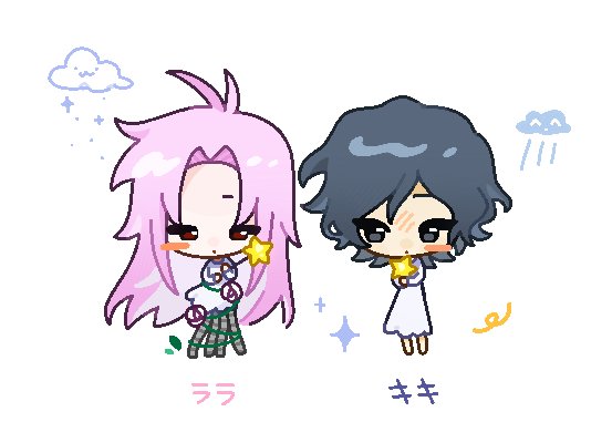 hatsutori hajime, utsugi noriyuki, lala, and kiki (saibou shinkyoku and 2 more) drawn by emitou_fo