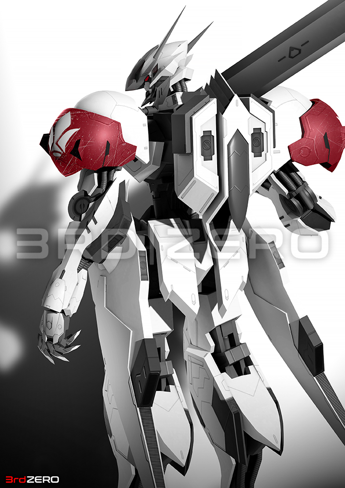 gundam barbatos lupus (gundam and 1 more) drawn by 3rd|zero