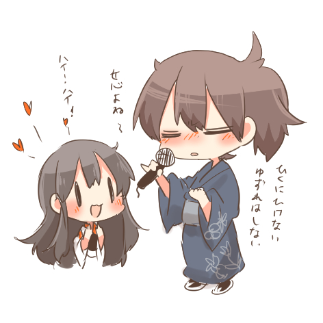 kaga and akagi (kantai collection) drawn by rebecca_(keinelove)