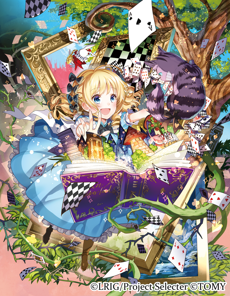 alice and cheshire cat (alice's adventures in wonderland and 1 more) drawn by yuzuki_kihiro