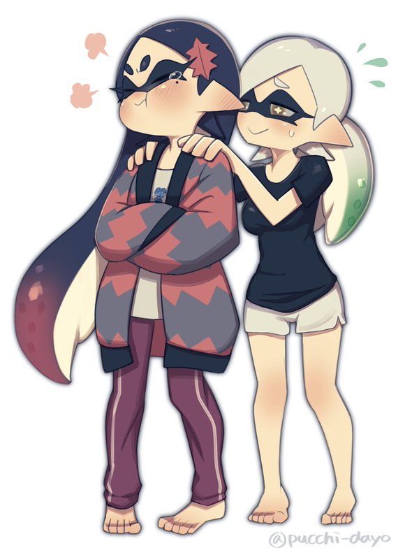 callie and marie (splatoon and 1 more) drawn by puchiman