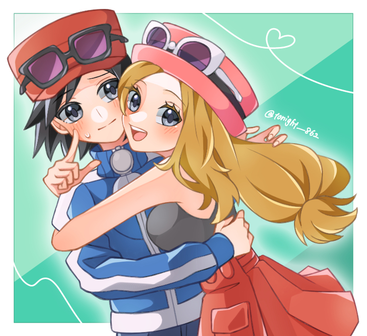 serena and calem (pokemon and 1 more) drawn by rain_(tonight_862)