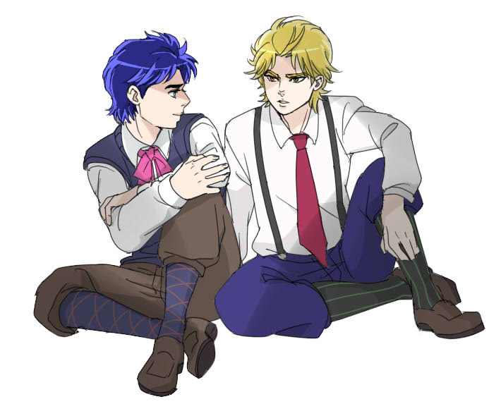 dio brando and jonathan joestar (jojo no kimyou na bouken and 1 more) drawn by yso