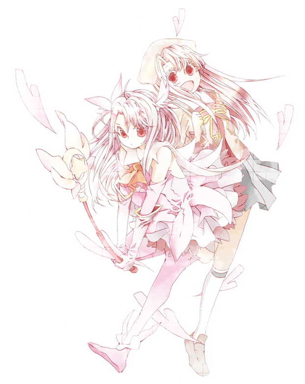 illyasviel von einzbern, prisma illya, and magical ruby (fate and 1 more) drawn by apple-box