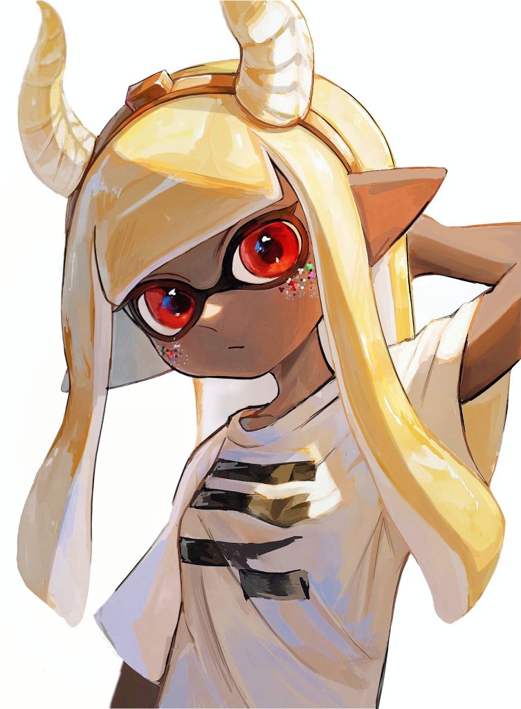inkling player character and inkling girl (splatoon) drawn by kodak_painter