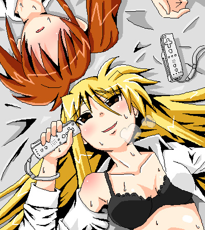 fate testarossa and takamachi nanoha (lyrical nanoha and 1 more) drawn by pointeshi_akira
