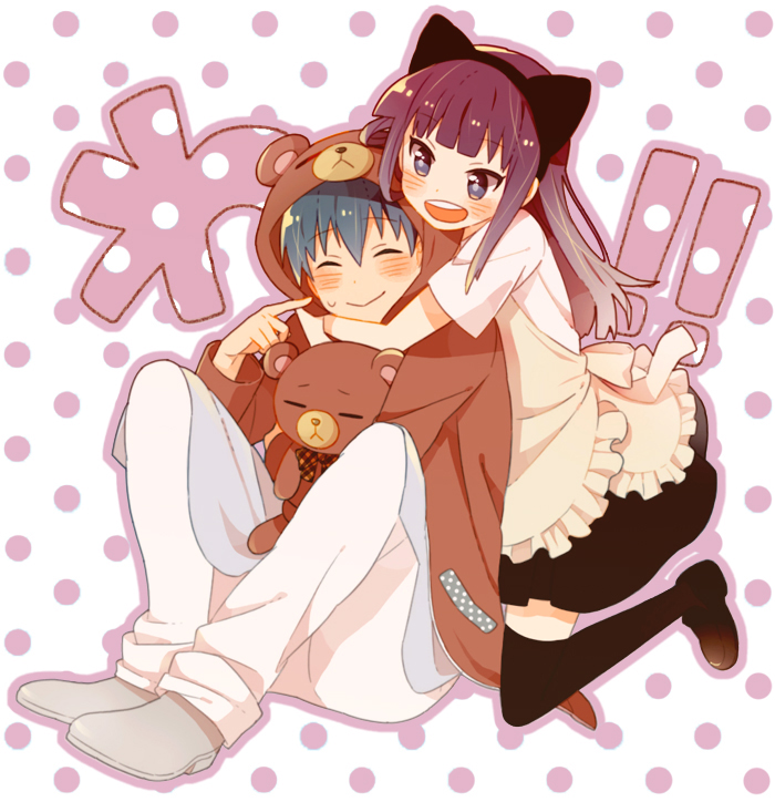 yamada aoi, souma hiroomi, and daisy (working!!) drawn by mochi730