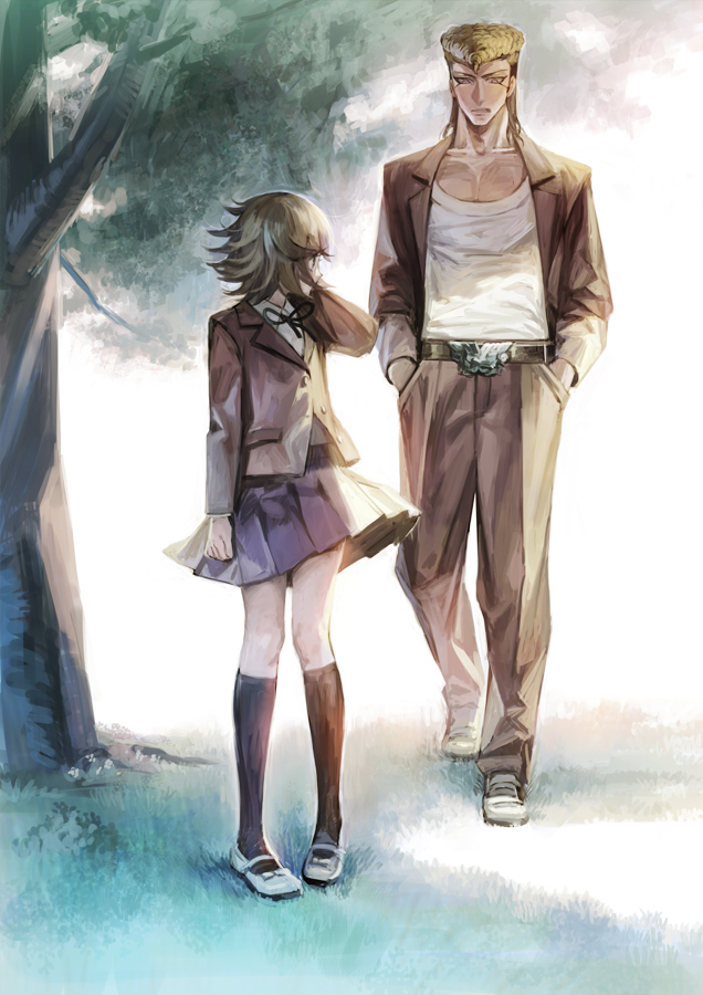 fujisaki chihiro and owada mondo (danganronpa and 1 more) drawn by naoko_(artist)