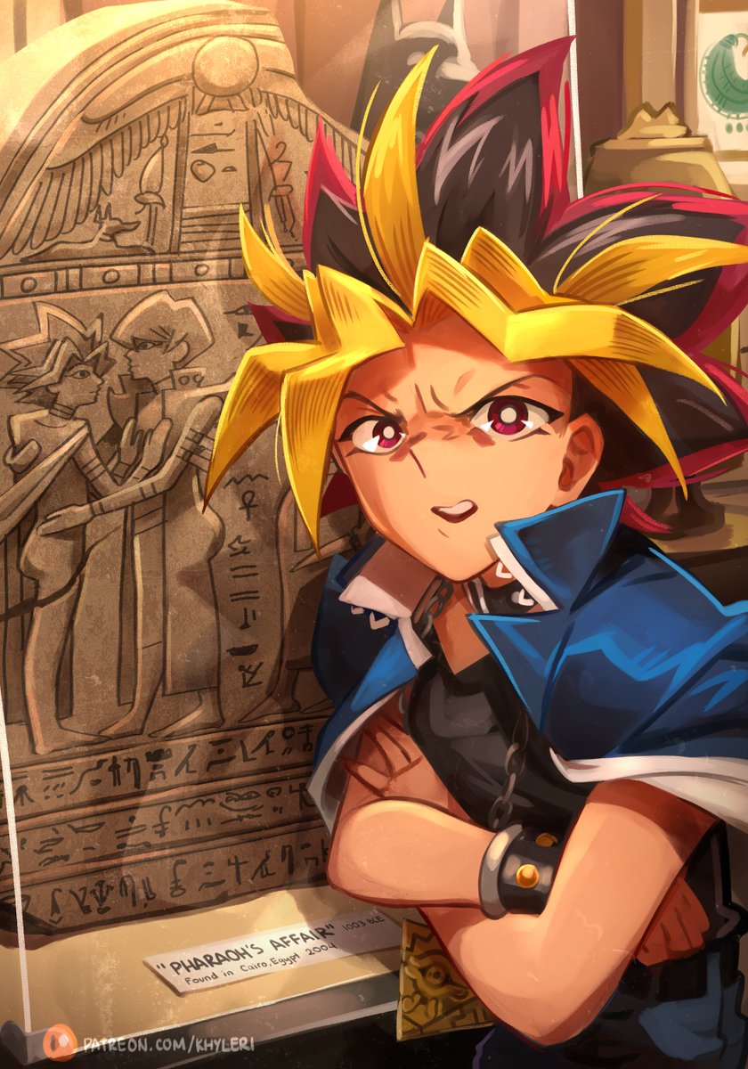 kaiba seto, yami yugi, and atem (yu-gi-oh! and 2 more) drawn by khyle.