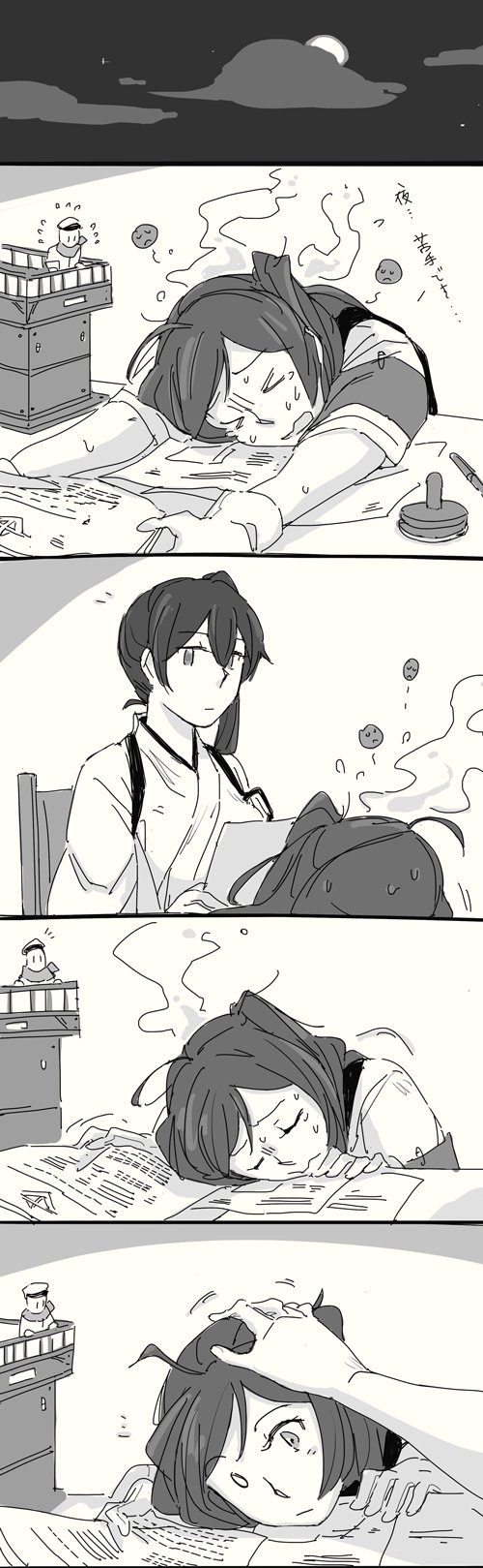 admiral, kaga, and hagikaze (kantai collection) drawn by weidashming