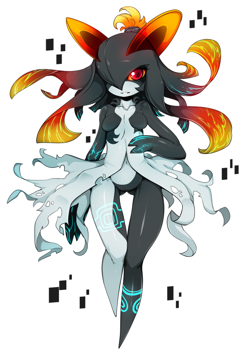 kirlia and midna (pokemon and 2 more) drawn by slugbox
