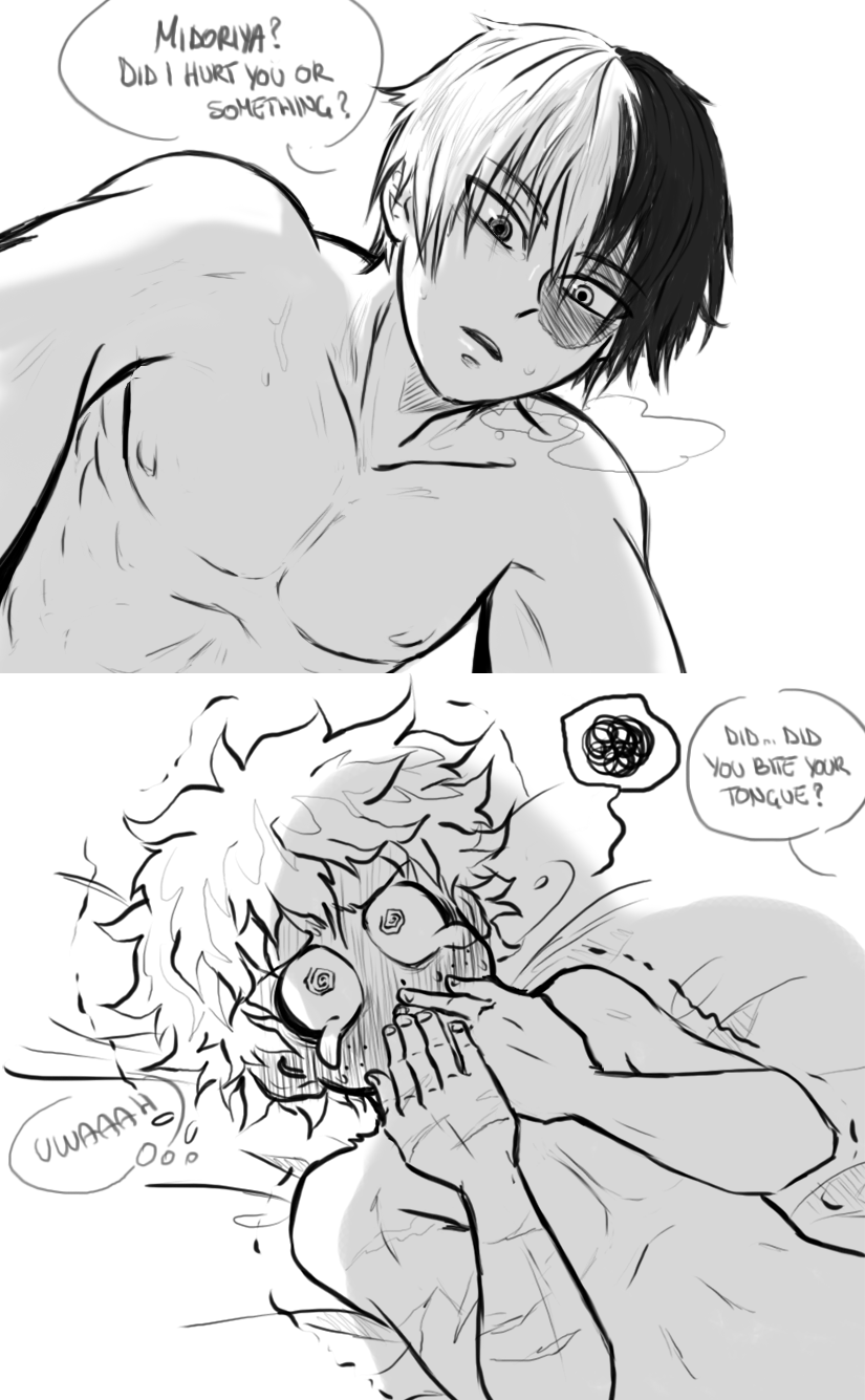 midoriya izuku and todoroki shoto (boku no hero academia) drawn by kinnme
