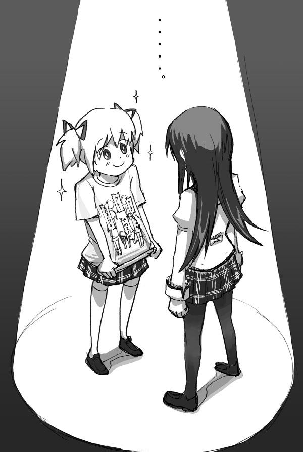 akemi homura and kaname madoka (mahou shoujo madoka magica and 1 more) drawn by silverxp