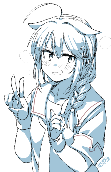 shigure and shigure kai ni (kantai collection) drawn by ergot