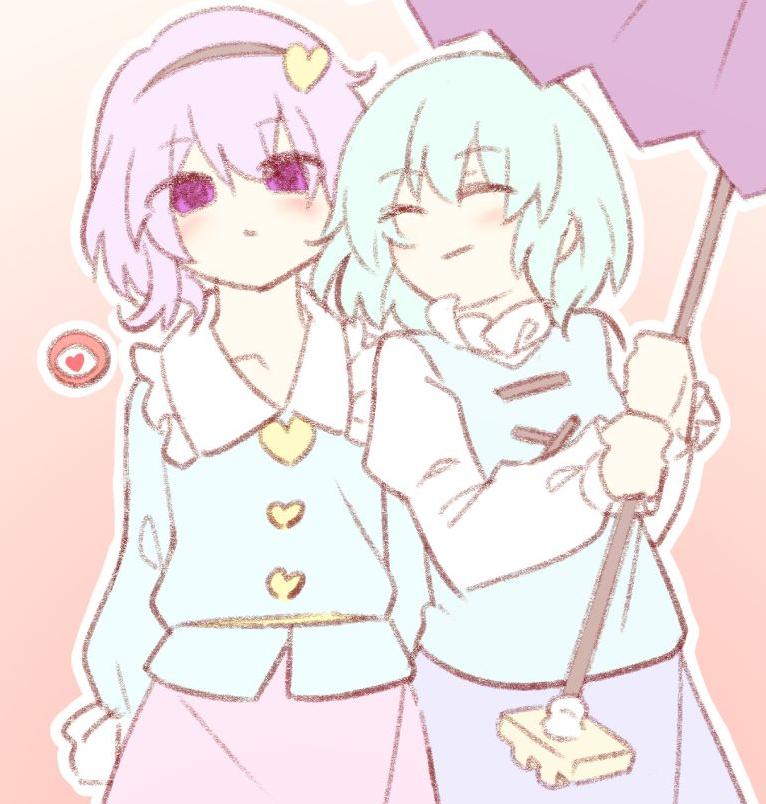 komeiji satori and tatara kogasa (touhou) drawn by karashi_chikuwa