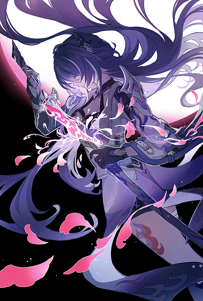 acheron (honkai and 1 more) drawn by zzzxo